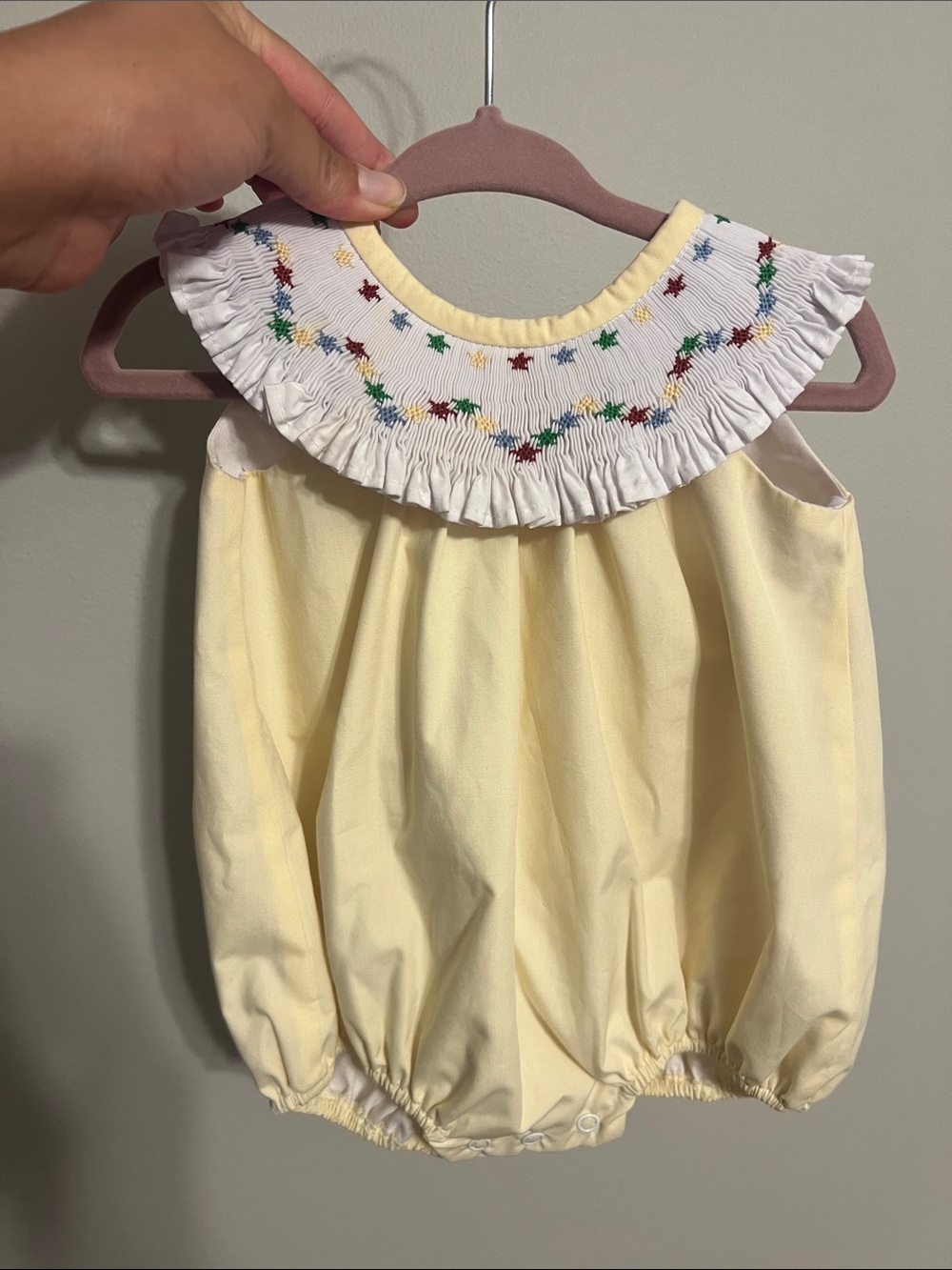 The Beaufort Bonnet Company Yellow Star Smocked Bubble